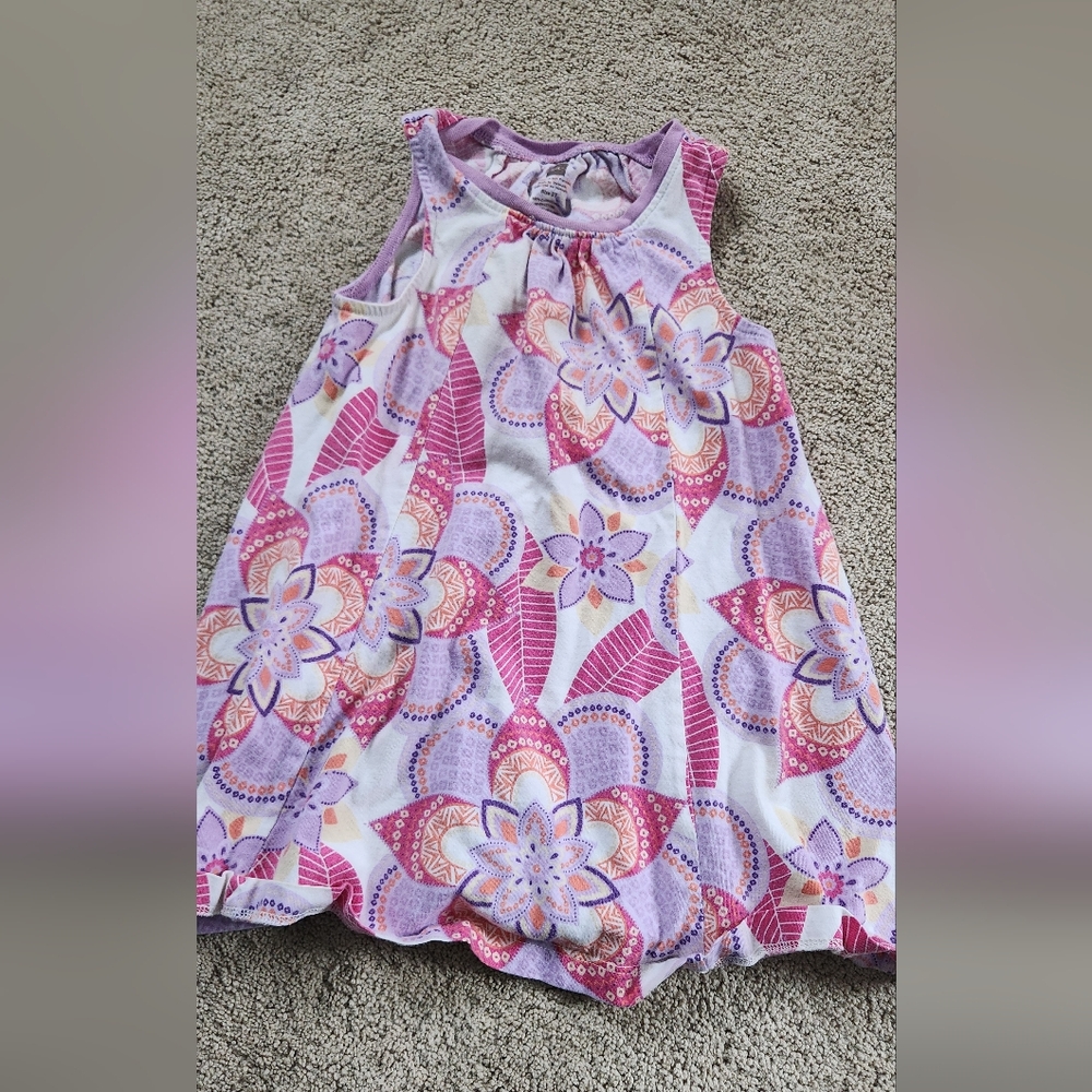 Floral Sleeveless Dress in Pink and Purple